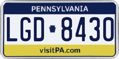 PA license plate LGD8430