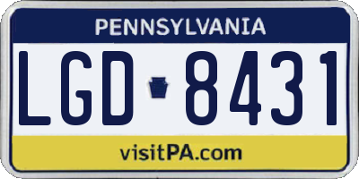 PA license plate LGD8431