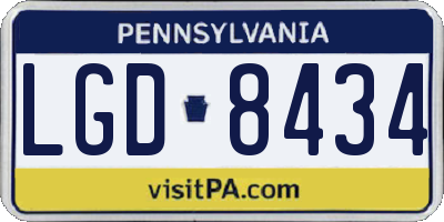 PA license plate LGD8434