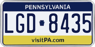 PA license plate LGD8435
