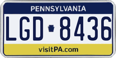 PA license plate LGD8436
