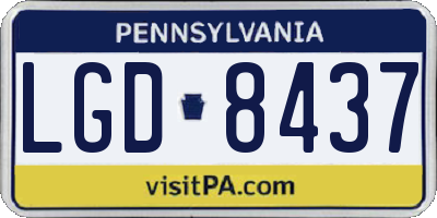 PA license plate LGD8437