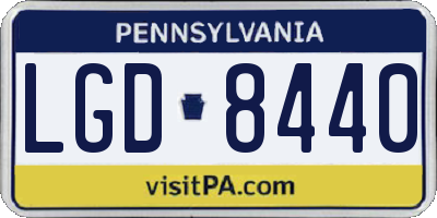 PA license plate LGD8440