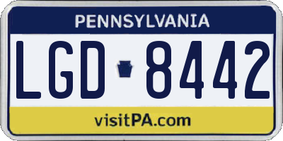 PA license plate LGD8442