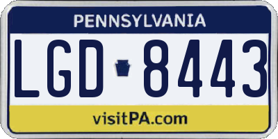 PA license plate LGD8443