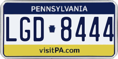 PA license plate LGD8444