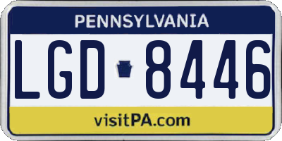 PA license plate LGD8446