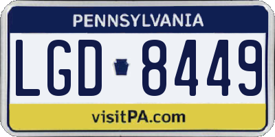PA license plate LGD8449