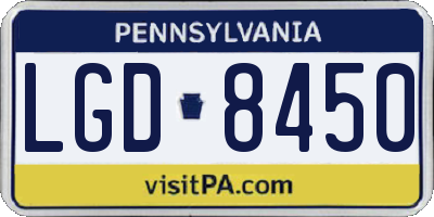 PA license plate LGD8450