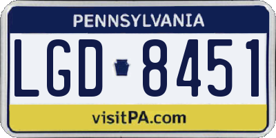 PA license plate LGD8451