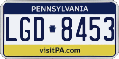 PA license plate LGD8453