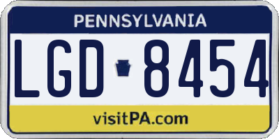 PA license plate LGD8454