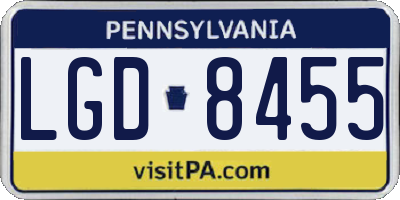 PA license plate LGD8455