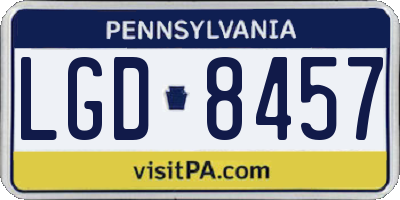 PA license plate LGD8457
