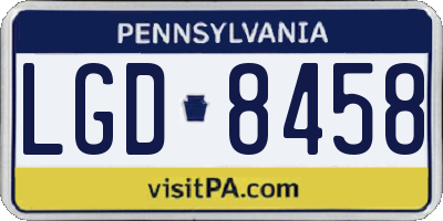PA license plate LGD8458