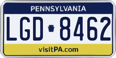 PA license plate LGD8462