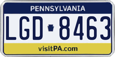 PA license plate LGD8463