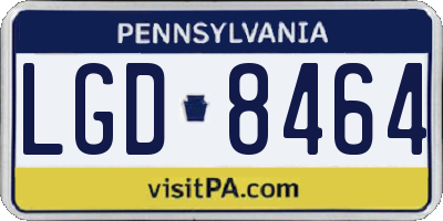 PA license plate LGD8464