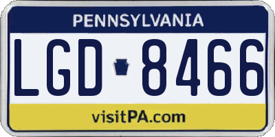PA license plate LGD8466