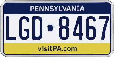 PA license plate LGD8467