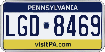 PA license plate LGD8469