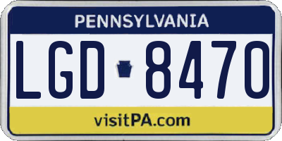 PA license plate LGD8470