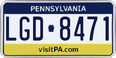 PA license plate LGD8471