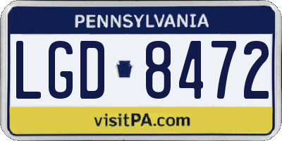 PA license plate LGD8472