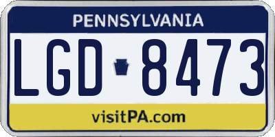 PA license plate LGD8473