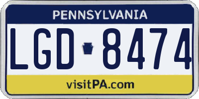 PA license plate LGD8474