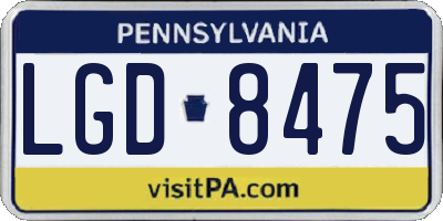 PA license plate LGD8475