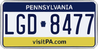 PA license plate LGD8477