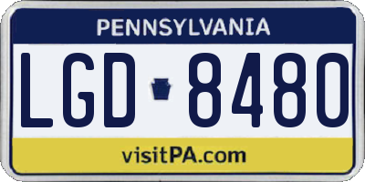 PA license plate LGD8480