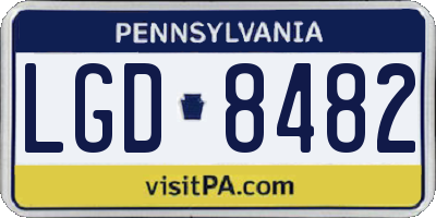 PA license plate LGD8482