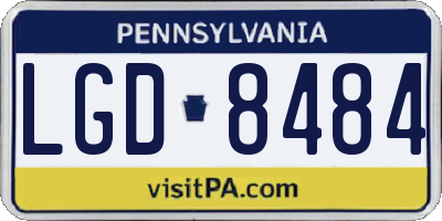 PA license plate LGD8484