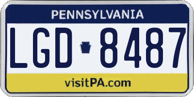 PA license plate LGD8487