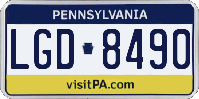PA license plate LGD8490