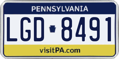 PA license plate LGD8491