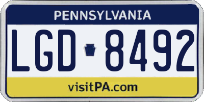 PA license plate LGD8492