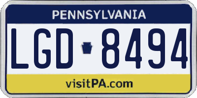 PA license plate LGD8494