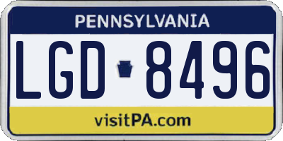 PA license plate LGD8496