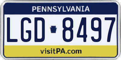 PA license plate LGD8497