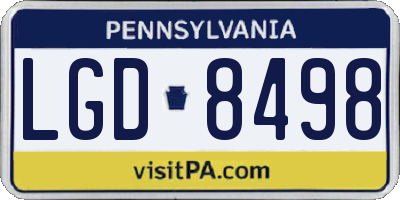 PA license plate LGD8498