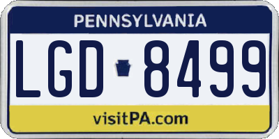 PA license plate LGD8499