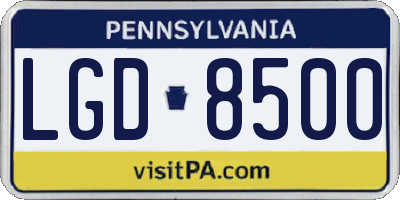 PA license plate LGD8500