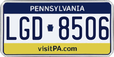 PA license plate LGD8506