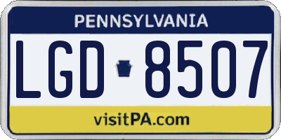 PA license plate LGD8507