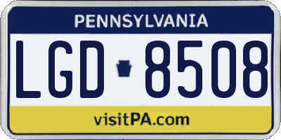 PA license plate LGD8508