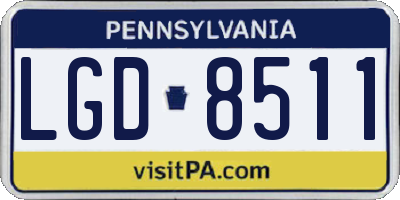PA license plate LGD8511