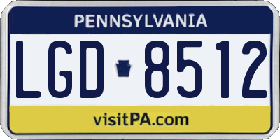 PA license plate LGD8512
